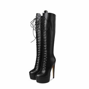 Onlymaker Platform Lace-Up  Knee High